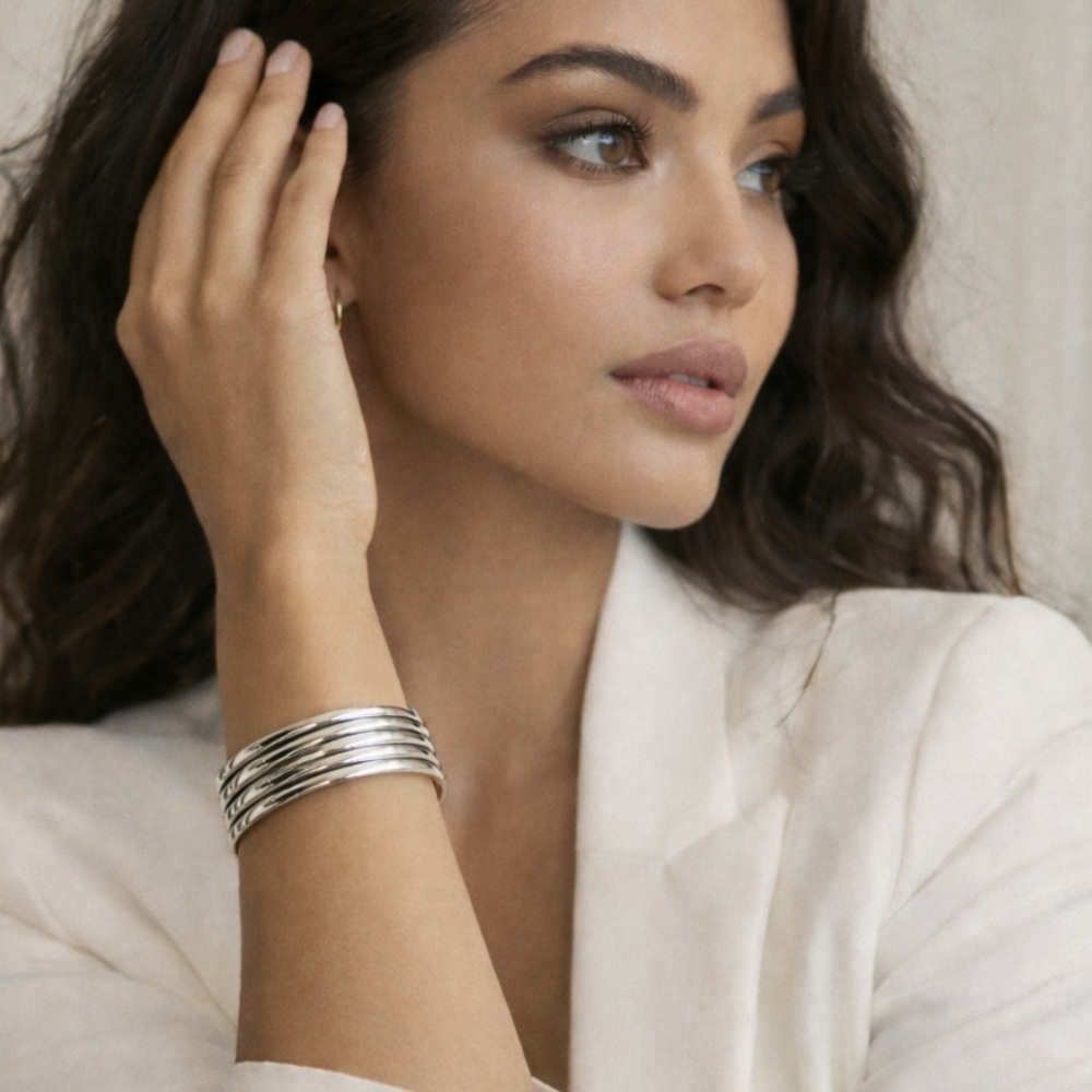 8 Other Reasons Silver Open Cuff Bracelet